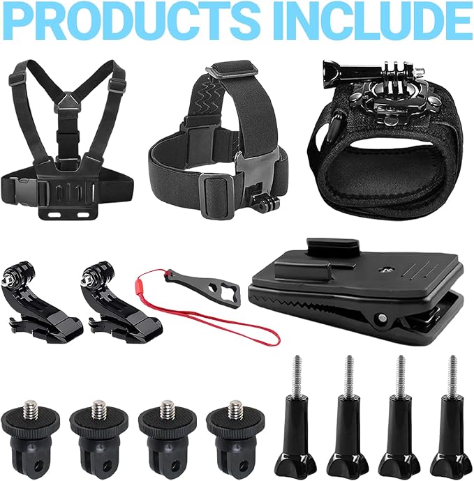 Accessories Set for Insta360 X5 X4 X3 X2 X, Head Strap Mount + Chest Mount Harness + Backpack Clip Holder + 360°Rotating Wrist Strap Compatible for GoPro Hero, DJI OSMO Action Camera and AK ASO - Image 7