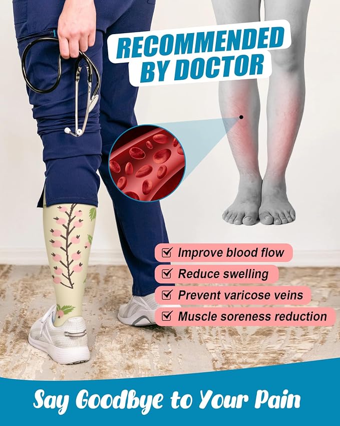 6 Pairs Compression Socks for Women & Men 15-20mmHg Knee High Socks | Graduated Compression Socks Supports Circulation, Ideal for Nurses Pregnancy, Travel, Flying, Running & Daily Wear - Image 5