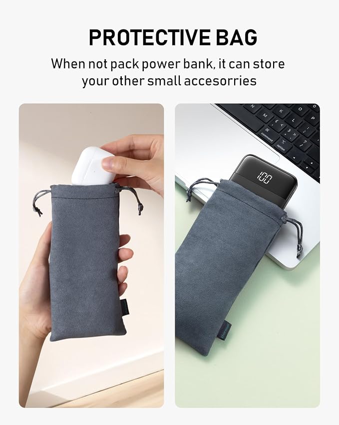 charmast Portable Charger Built-in Cables, 10000mAh Slim Power Bank Pocket | 22.5W Fast Charging Battery Pack for iPhone 17/16/15 Samsung Android, Flight-Approved, Multi-Device, USB-C, Daily Commute - Image 8