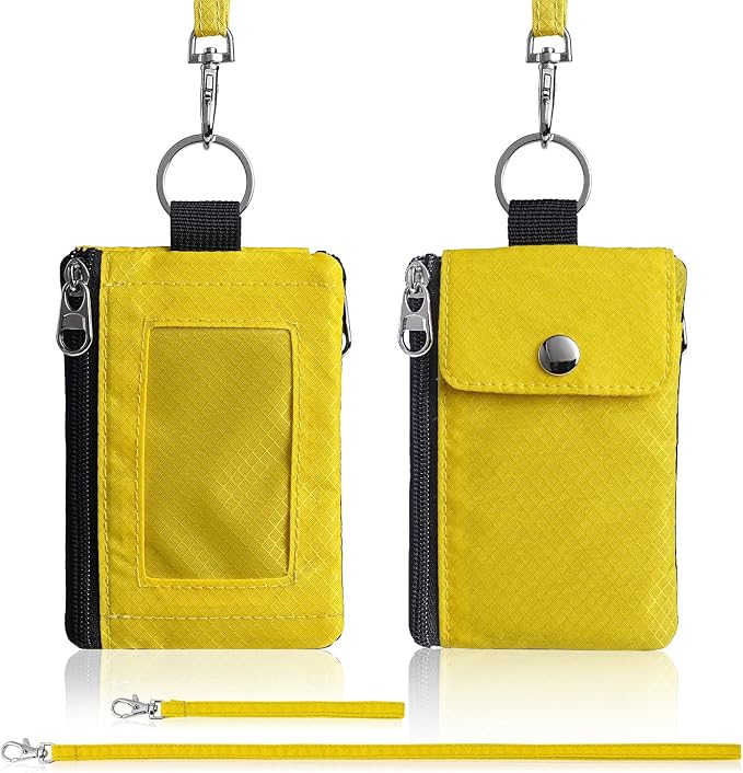 Artpaxy Minimalist Wallet For Mens Womens, Keychain RFID Blocking Zipper Small Wallet with ID Window 2 Lanyards,Water Resistant Travel Cash Card Coin Case Boys Girls - Image 7