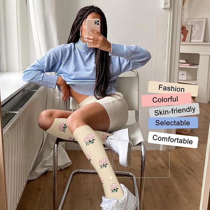 4 Pairs Compression Socks for Women Circulation-Best Support for Nurses,Running,Athletic,Travel - Image 4