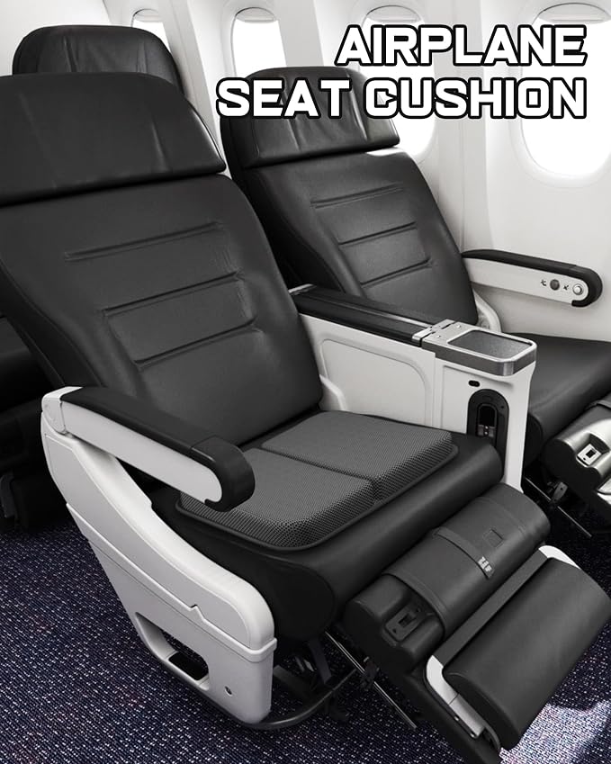 Gel Travel Seat Cushion, Portable Airplane Seat Cushion, 14.5" x 10.5" Foldable for Airplane Seats, Office Chair, Camping, Bleachers, Flights, Commute - Image 4