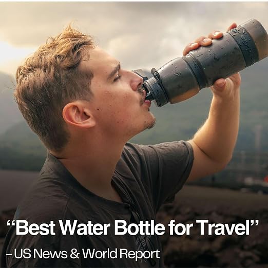 Water-to-Go Water Filter Bottle, 1 Liter, Jet Black | For Hiking Camping and Survival, Filters Viruses, Eco-Friendly Bioplastic, New Leak-Proof Lid - Image 4