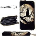 Wallet,Leather Long Wallet Suitable For Ladies And Teenagers - Detachable Wristband + RFID Travel Wallet With Card Slot - Cat and Moon by Unknown