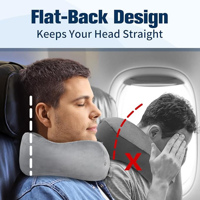 Cirorld Neck Pillow for Traveling, Travel Pillows for Airplanes,100% Pure Memory Foam Travel Neck Pillow, Adjustable Flight Pillow, Portable Plane Accessories with Eye Mask, Earplugs, Carry Bag - Image 4