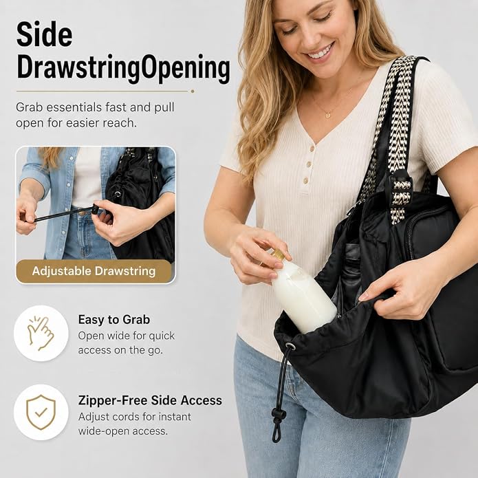 Everyday Bag Tote for Women, Spacious Diaper Bag with 16 Pockets, Durable Travel Bag, Sleek Work Shoulder Bag - Image 6