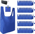 BeeGreen Reusable Grocery Bags Blue Kitchen Bags Bulk Foldable-Machine Washable with Zipper Storage Pouch 50 Packs by BeeGreen