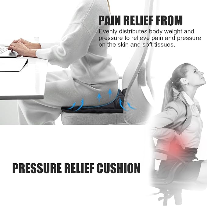 Inflatable Seat Cushion, Travel Cushion for Airplane Without Air Pump | Upgrade Pressure Relief Seat Cushion,Coccyx Tailbone Pain Relief,Cushion for Long Applicable to Various Scenarios - Image 4