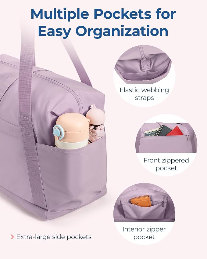 BAGSMART For Spirit Airlines Personal Item Bag, 23L Foldable Weekender Bags for Women Gym Tote Overnight Bag for Travel - Image 5