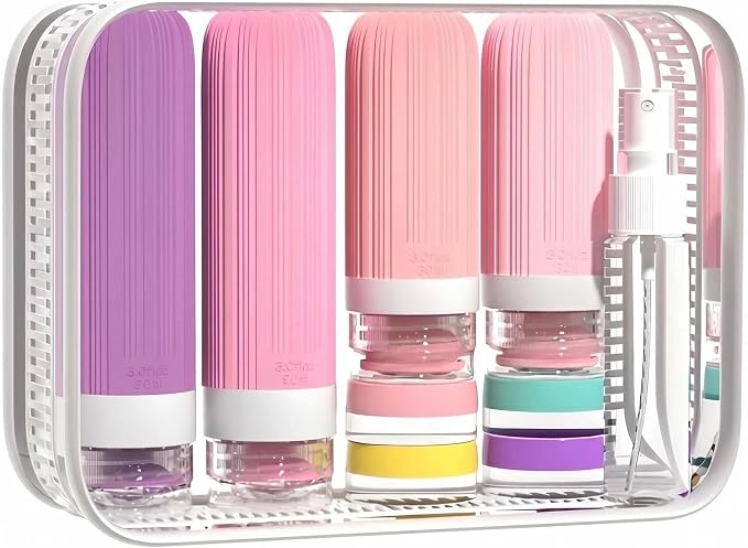 Vitog 16 Pack Travel Bottles for Toiletries, TSA Approved Leak Proof Silicone Squeezable Travel Containers for Toiletries, Refillable Travel Accessories for Conditioner, Shampoo, Lotion & Body Wash by Vitog