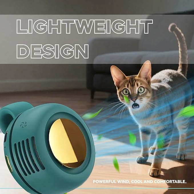 Portable silent mini bladeless fan 3-speed clip-on fan 360° rotatable, suitable for outdoor, travel and office use, travel accessory (Green) - Image 4