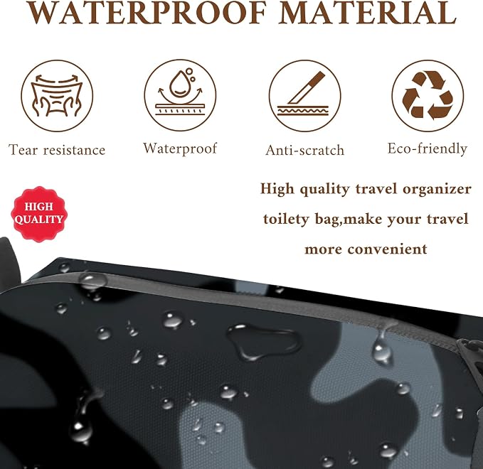 Small Toiletry Bag for Men, Travel Bag Waterproof and Foldable for Storage Mini Toiletry Bag Equipped With Carabiner for Easy Portability (camouflage) - Image 3