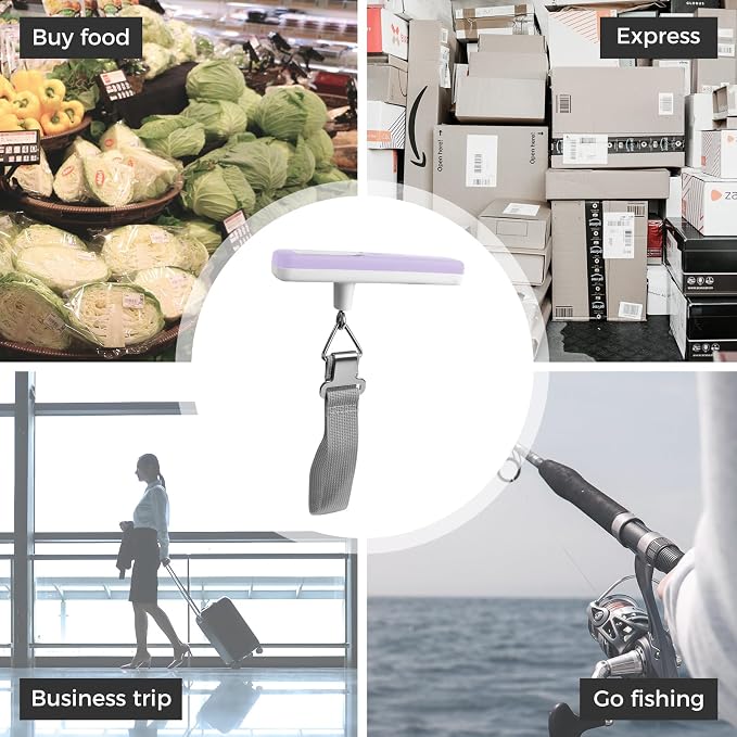 pack all Digital Luggage Scale for Travel, 110Lbs Capacity, 0.1Lb Precision | Handheld, Backlit LCD Display, Lb/Kg/Oz Conversion, Tare Function, Battery Included - Image 6