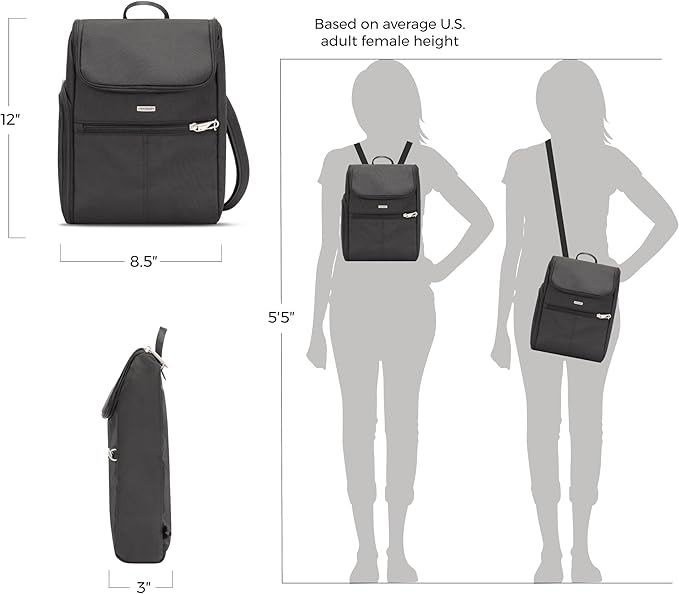 Travelon Anti-Theft Classic Small Convertible Backpack - Image 4