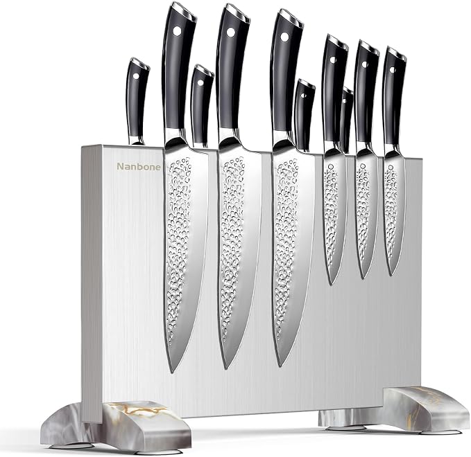 Magnetic Knife Block Stand Without Knives Double Sided Magnetic Knife Holder Rack for Kitchen Counter Stainless Steel Knife Magnetic Strip Display Stand Storage Organizer by Nanbone