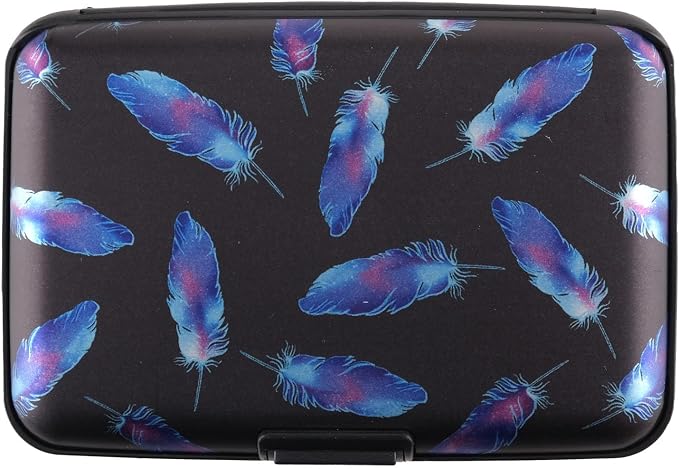 RFID Blocking Credit Card Holder for Men Women - Stylish Travel Wallet - Best protection for Bank Debit, ID, ATM, Cards against Scanning Criminals (feathers) - Image 2