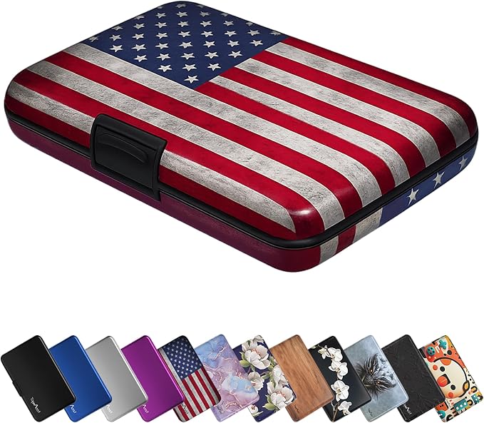 TopMost Aluminum Wallet, Card Case Wallet, Metal RFID Credit Card Holder for Men & Women, 6 Cotton Slots for 10-12 Cards And Bills, Rfd Protective by TopMost