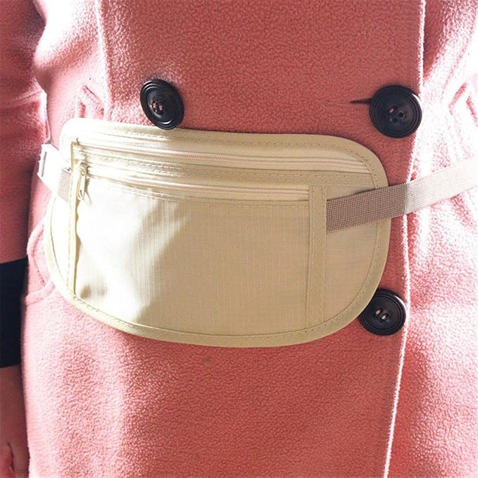2 Pack Travel Money Belt Waist Wallet, Slim RFID Blocking Passport Holder, Invisible Belt Bag Fanny Pack for Men Women - Image 6