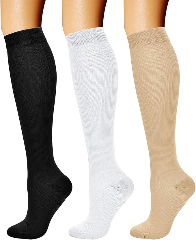 CHARMKING Compression Socks for Women & Men Circulation (3 Pairs) 15-20 mmHg is Best Support for Athletic Running Cycling by CHARMKING