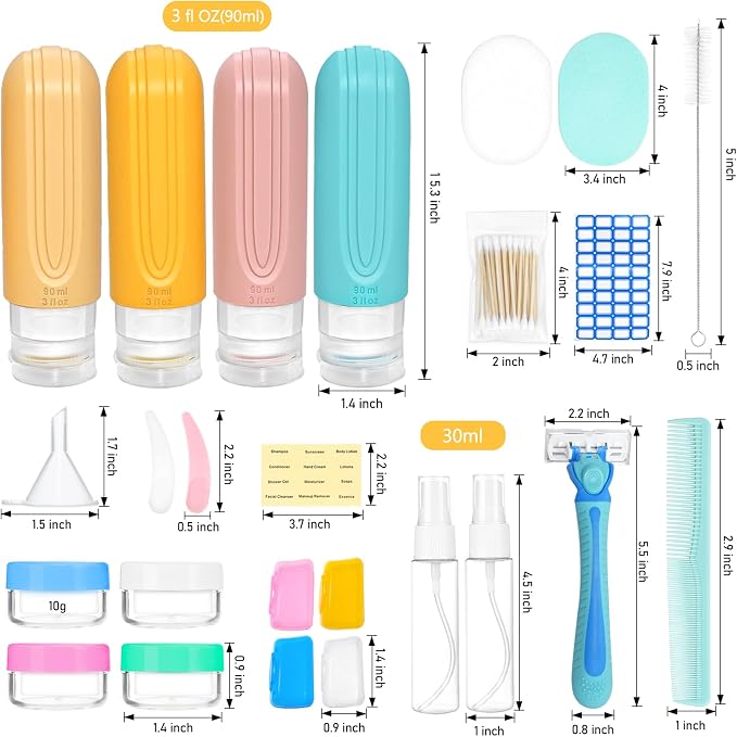 26 Pack Travel Size Toiletries, Tsa Approved Travel Containers for Toiletries, Leak Proof Silicone bottles and Shampoo Conditioner, Essential Toiletry Accessories. - Image 4