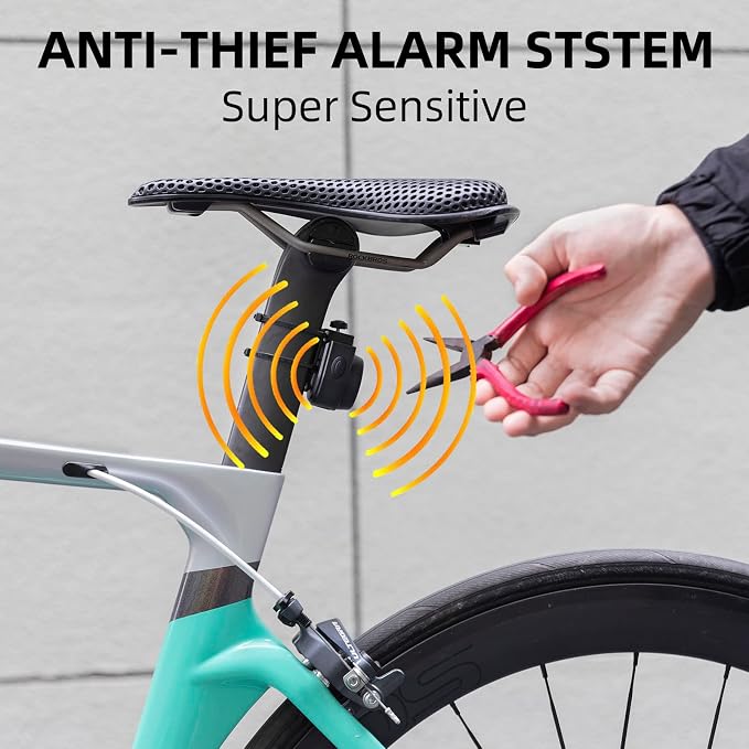 ROCKBROS 115dB Bike Alarm with Remote Motion Sensor Anti-Theft 2 Pack | Waterproof, Wireless Remote Control, Vibration Anti-Theft Security System, Fit eBike Motorcycle Bicycle - Image 2
