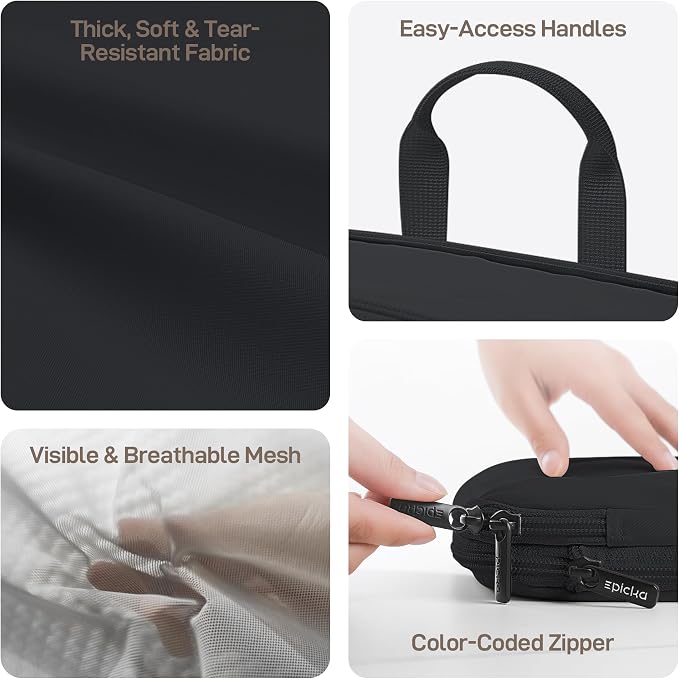 EPICKA TripCozy Compression Packing Cubes, 4 Set, Dark Grey | Durable Expandable Travel Organizer Bags with Mesh Tops for Space-Saving Storage of Clothes & Accessories in Luggage - Image 4