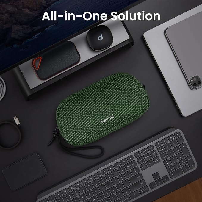 tomtoc Electronics Organizer Travel Case Performance, Cable Tech Pouch | Water Resistant Accessories Bag Carry Storage for Cord, Phone, Cables, Airpods, USB Flash Drive, Daily Items - Image 3