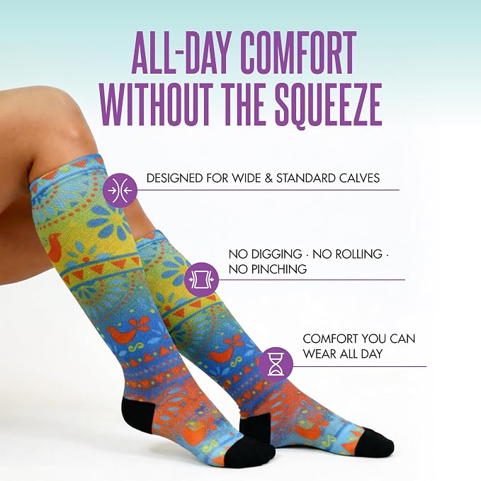Crazy Compression Socks, Comfortable Support Socks for Recovery, Travel, Hiking, and Long-Hour Comfort w/Fun Designs - Image 2