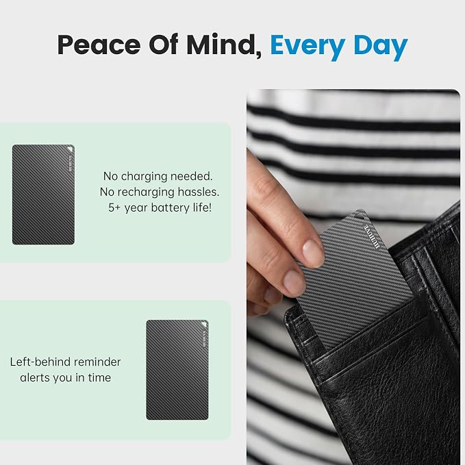 2026 [MFi Certified] Credit Card Wallet Tracker PRO (iOS Only) in Works with Find My GPS Tracking Card IP69 Slim Passport Item Finder, 6-10 Battery Life - Image 7
