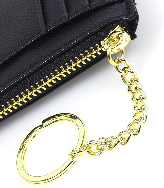 Valentoria Slim RFID Blocking Card Holder Small Pocket Wallet Keychian Zipper Coin Purse Mini Cash & Coin & Cards Case for Women Men | Slim - Image 6