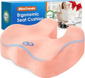 BlissTrends Memory Foam Seat Cushion for Office Chair & Car Seat, Pink | 4.7in Ergonomic Tailbone & Sciatica Support with Removable Velvet Cover for Pressure Relief and Long Sitting Comfort by BlissTrends