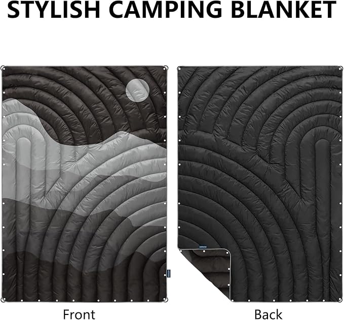 Puffy Camping Blanket,Large Camp Blanket Outdoor Camping Quilt Waterproof | Lightweight Printed Warm Packable Down Alternative Blanket for Camping,Traveling, Stadium, Hiking, Picnics - Image 2