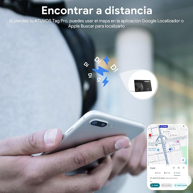 VOCOlinc Air Tag Smart Card for Android & iOS, New Dual System Rechargeable Wallet Tracker Work with Google Find Hub or Apple Find My APP, Item Finder Locator for Luggage, Suitcase. Slim 1.6mm, 2 Pack - Image 5