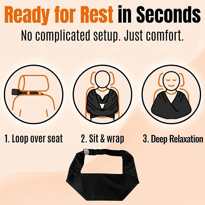 The Slyng Two Pack-Premium Travel Blanket System – Blanket Body Sling for Deep Plane Sleep | Full-Body Support, Breathable, Compact Carry-On Travel Essential for Long Flights and Car Road Trips - Image 5