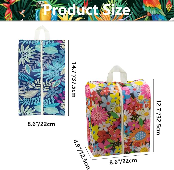 Travel Shoe Bags Waterproof Portable Shoe Storage Pouch with Handle for Men & Women - Image 2