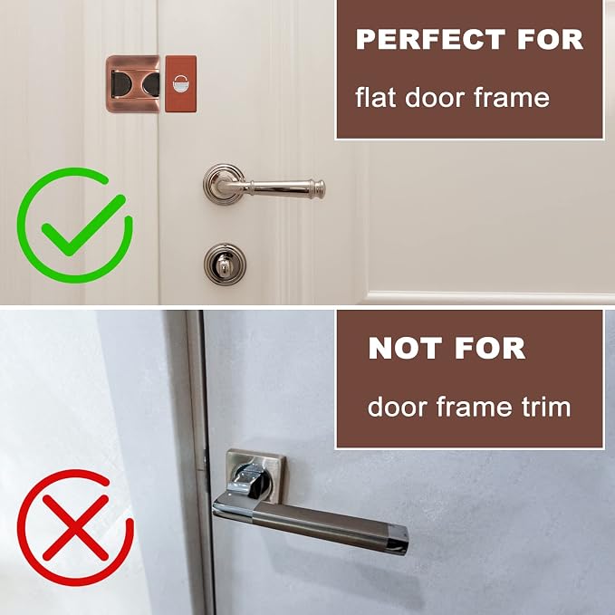 CZU Home Door Lock Security, Upgraded Safety Childproof Door Reinforcement Lock Latch (2-Pack), Extra Defend Door Lock for Inward Swinging Door - Image 2