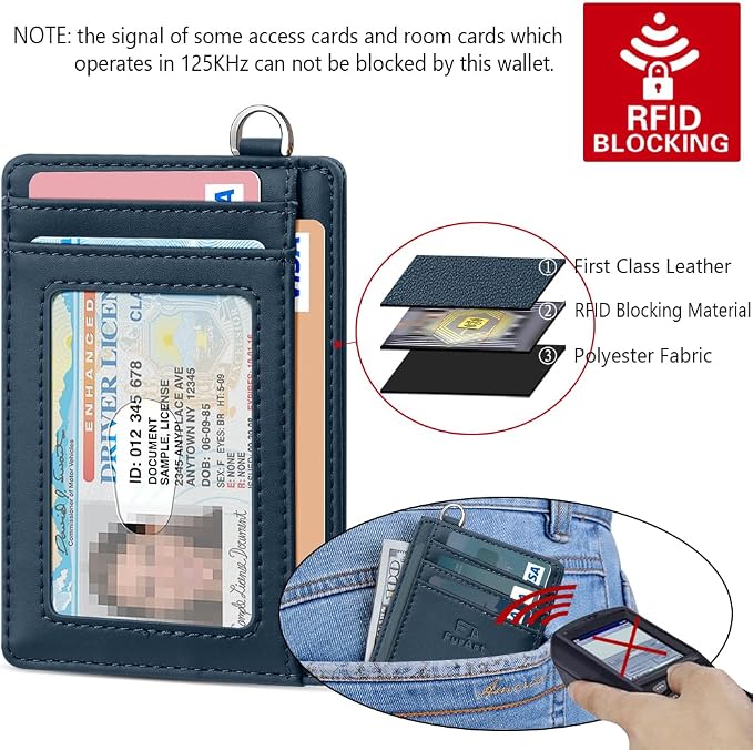 FurArt Slim Minimalist Wallet RFID Credit Card Holder for Men | slim minimalist compact rfid id window thin - Image 5