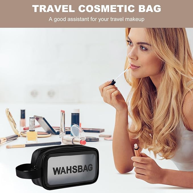 Large Capacity Travel Bag, Foldable Travel Bag, Expandable Duffel Bag, Collapsible Waterproof Large Capacity Handbag, Overnight Bags for Women and Man (Black+Toiletry Bag) - Image 7