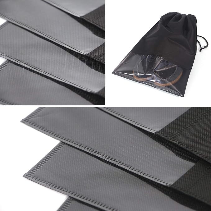 24PCS Travel Shoe Bags Non-Woven with Rope for Men and Women Large Shoes Storage Packing Pouch Organizers - Image 4