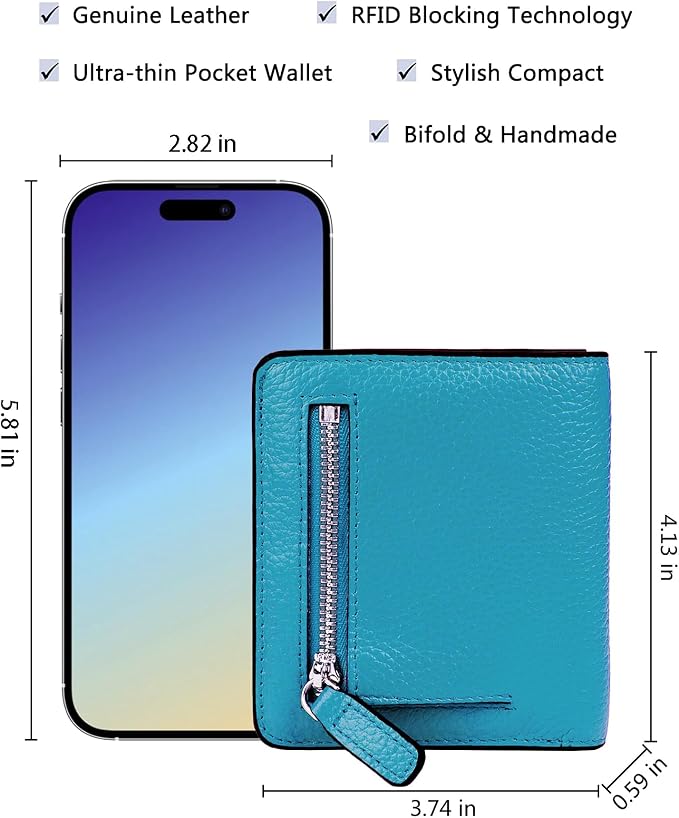 Small Leather Wallet for Women, Ladies Credit Card Holder RFID Blocking Women's Mini Bifold Pocket Purse - Image 5