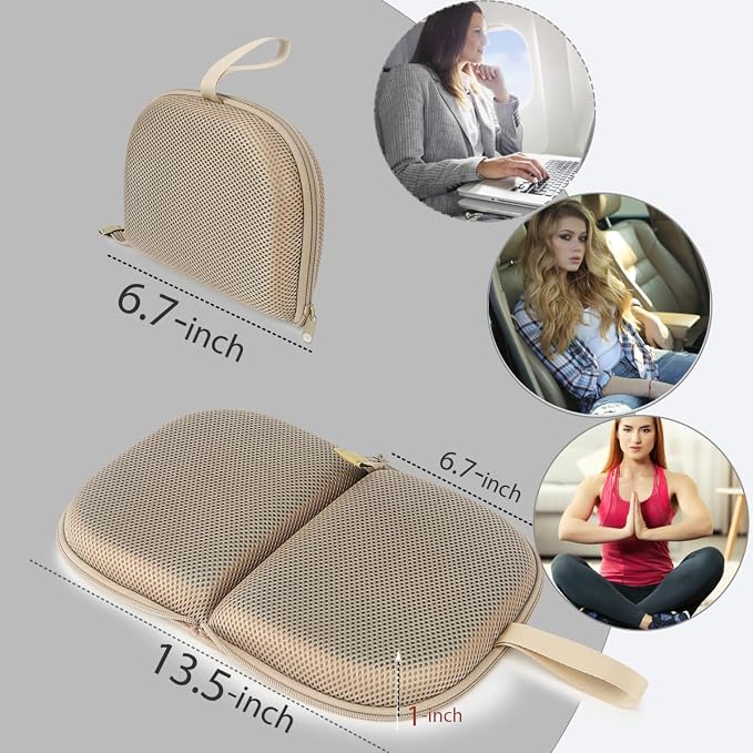 Foldable Cooling Gel Seat Cushion with Mesh Cover, Foldable Chair Cushion for Driving and Travel, Ventilative Mesh Cushion of Cooling Gel & Memory Foam for Fatigue Relief (1 in Champagne) - Image 3