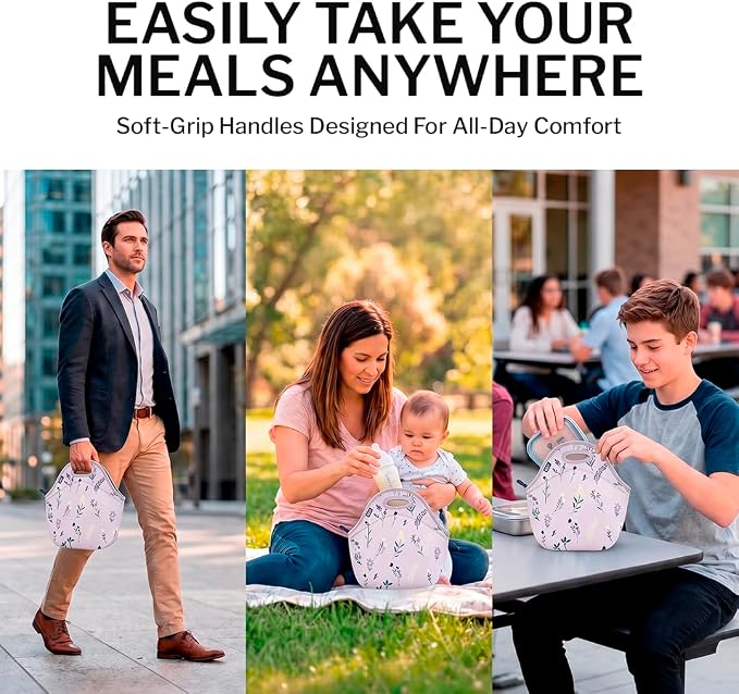Built Gourmet Getaway Neoprene Lunch Bag - Thistle Ditsy - Image 3