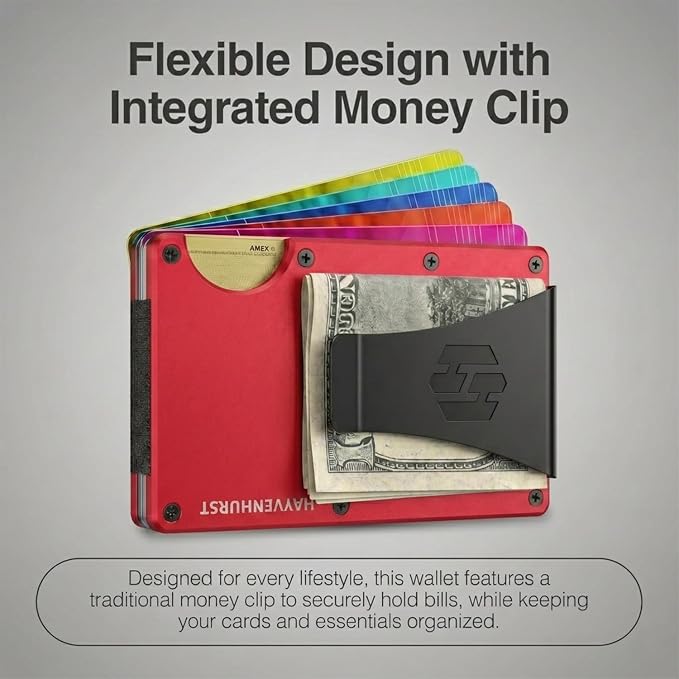 Wallet for Men - Slim RFID Blocking Metal Wallet with Money Clip, Minimalist Front Pocket Credit Card Holder, Small Mens Wallet - Image 4