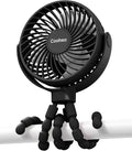Coohea Stroller Fan Clip on for Baby, 4000mAh Rechargeable Battery Operated, Flexible Tripod, 3 Wind Speed, 360° Rotatable, Small Cooling Portable Fan for Car Seat Crib Golf Cart Bike Treadmill, Black | 4000mAh Battery Operated, 360° Rotatable Flexible... by Coohea