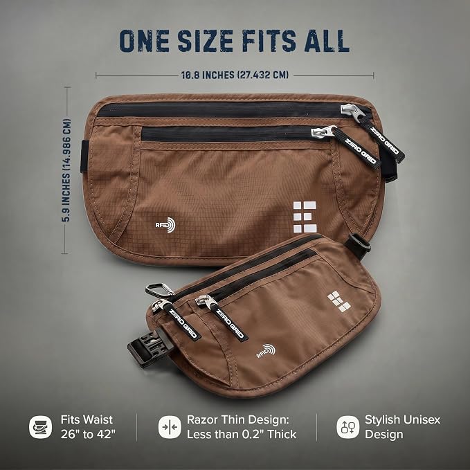 Money Belt for Secure Travel - RFID Blocking Slim Passport Holder - Hidden Waist Pouch for Cash, Credit Cards, Documents - Concealable Under Clothes, Water-Resistant Slim Fanny Pack for Men and Women - Image 4