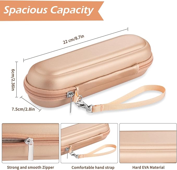 Toothbrush Travel Case for Oral B/Oral-B Pro 1000 1500 5000 7000 & Philips Sonicare 4100 1100 5300 5100 6100/iO Electric Toothbrush, Hard Protective Storage Bag (Gold case with toothbrush cap) - Image 3