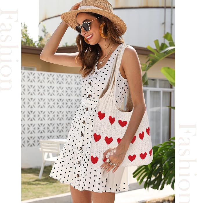 Sightor Crochet Tote Bag, Mesh Beach Bag Knit Summer Hobo Bag for Women | Beach Tote bag Vacation Outfits Aesthetic Boho Bag - Image 2