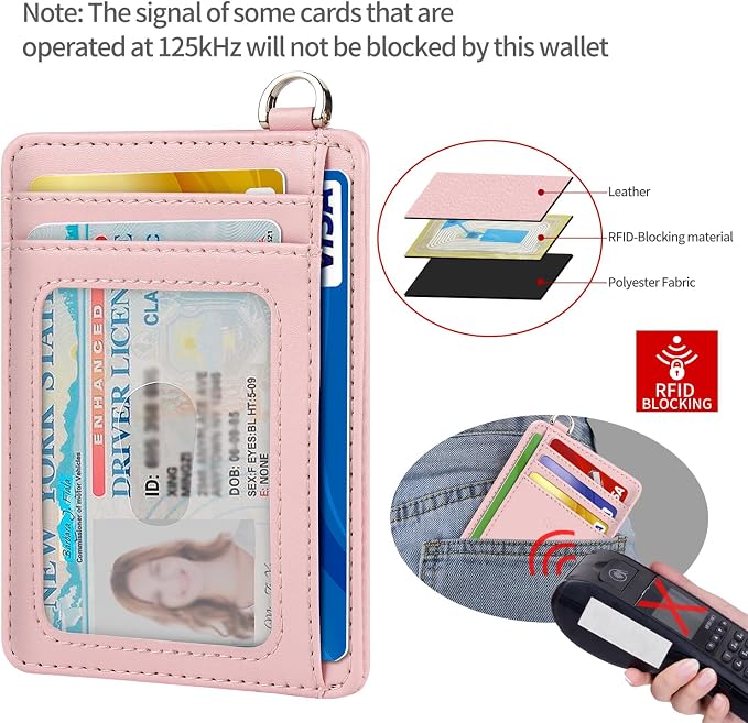 Slim Minimalist Front Pocket Wallet, RFID Blocking Credit Card Holder Wallet with Detachable D-Shackle for Men Women - Image 5