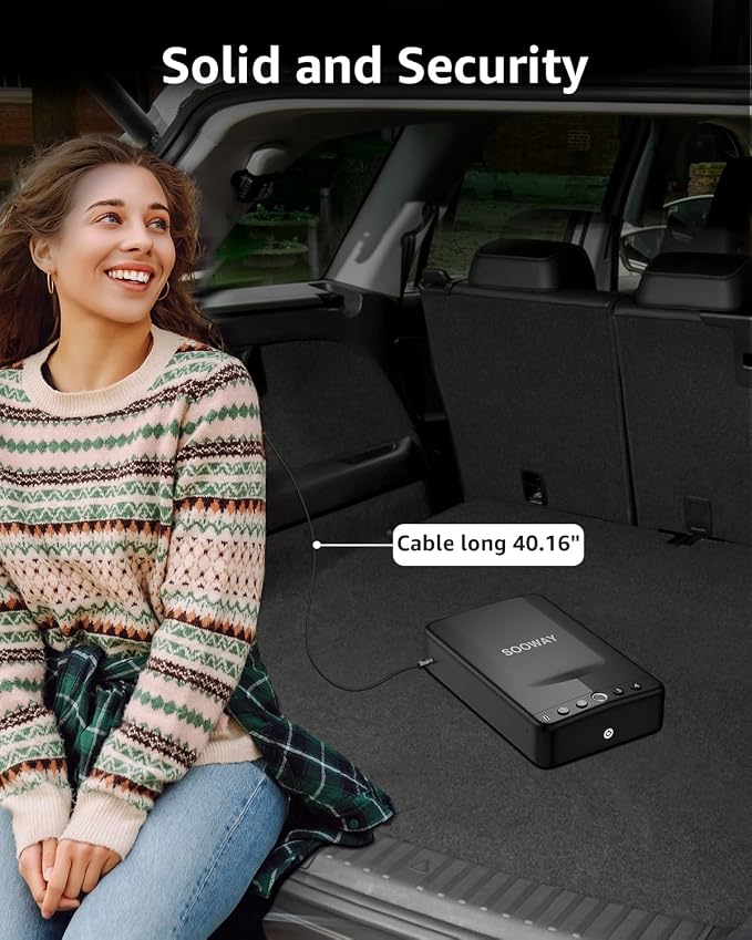 Gun Safe, Small Pistol Safe Biometric Gun Safe for Handgun, Portable Fingerprint Quick Access Gun Lock Box for Car Travel Nightstand Bedside - Image 4