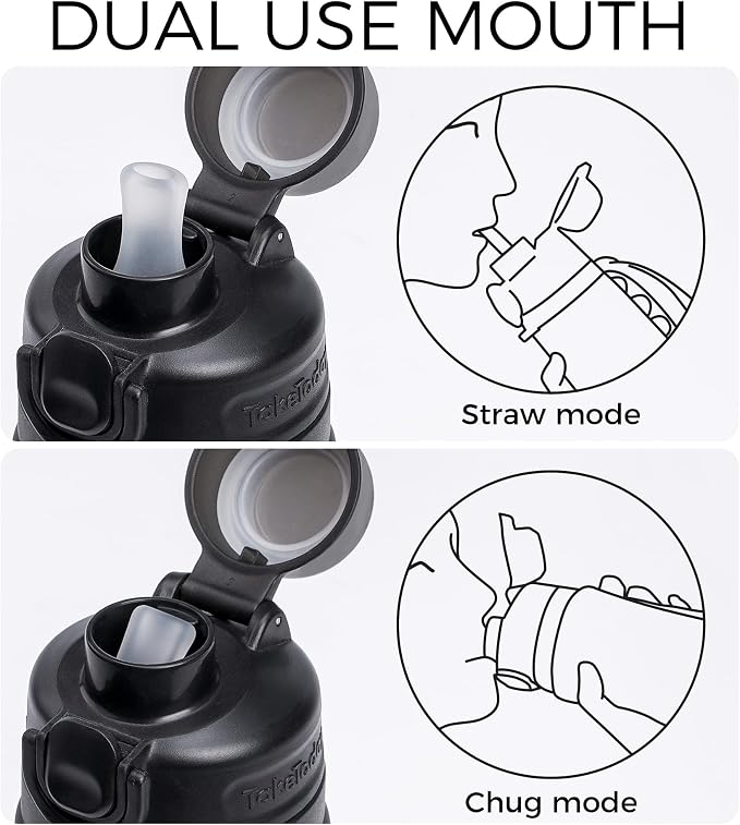 TakeToday Collapsible Water Bottles 21oz (600mL), Foldable Platinum Silicone Travel Water Bottle with Straw & Carry Strap, Leak-Resistant Screw Lid, Wide Mouth, BPA-Free for Hiking, Camping, Travel - Image 3